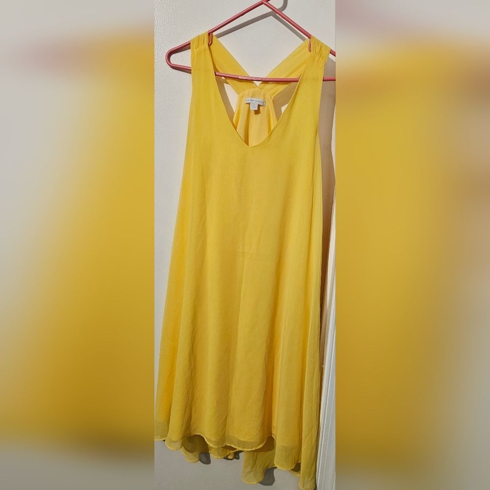 New York & Company Vibrant Yellow Backless Dress